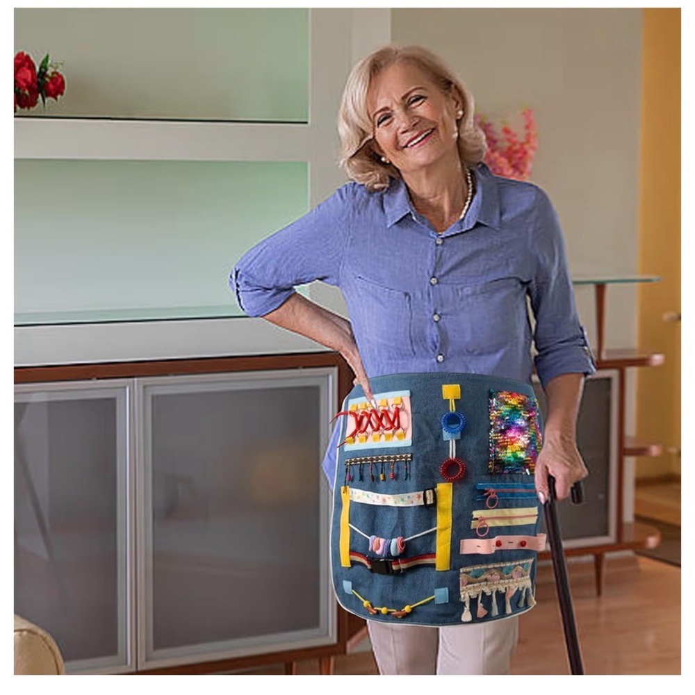 Fidget Blanket/Apron for Elderly, Dementia, Special Needs Sensory - Picture 5 of 7